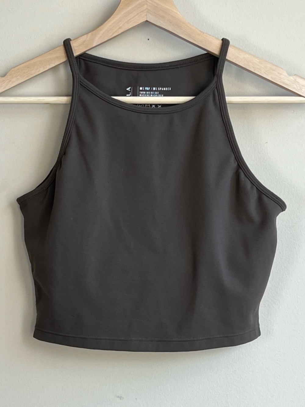 P’TULA High Neck Crop Tank Sports Bra Brown Size S - Picture 2 of 5